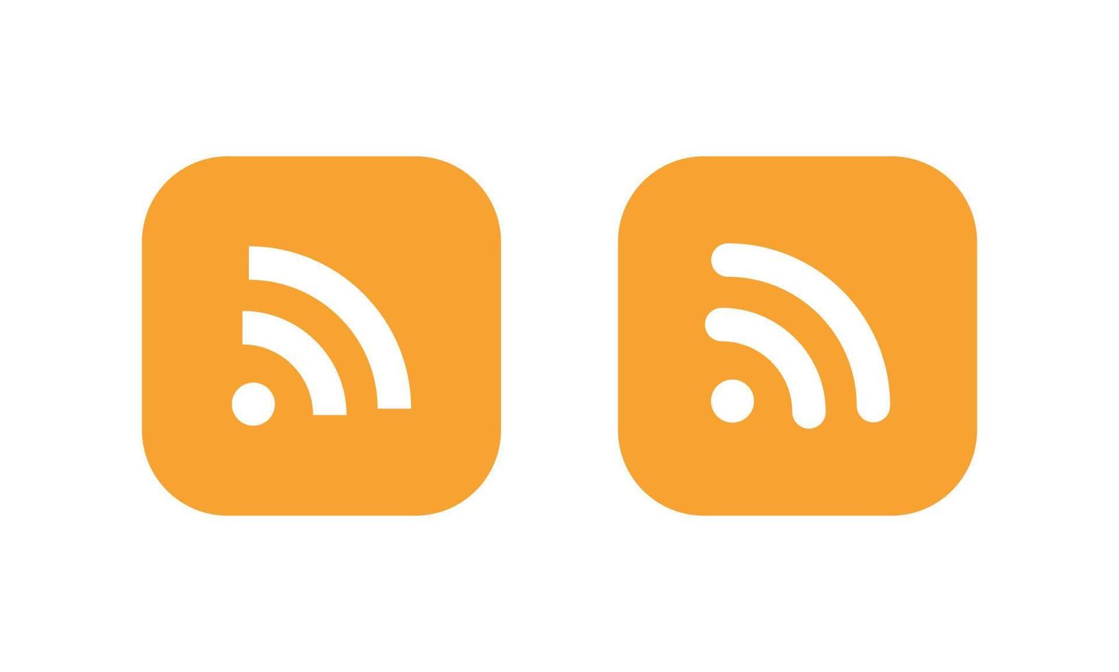 icono de rss vector en forma cuadrada plana