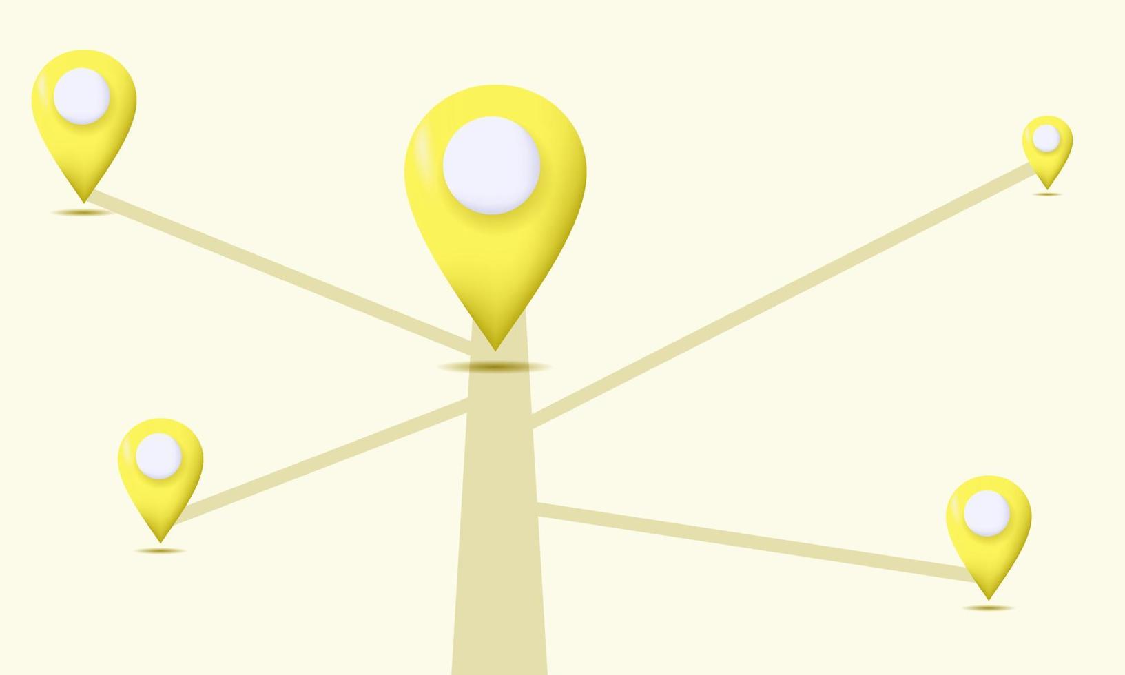 3d locator mark map location pin navigation isolated on vector