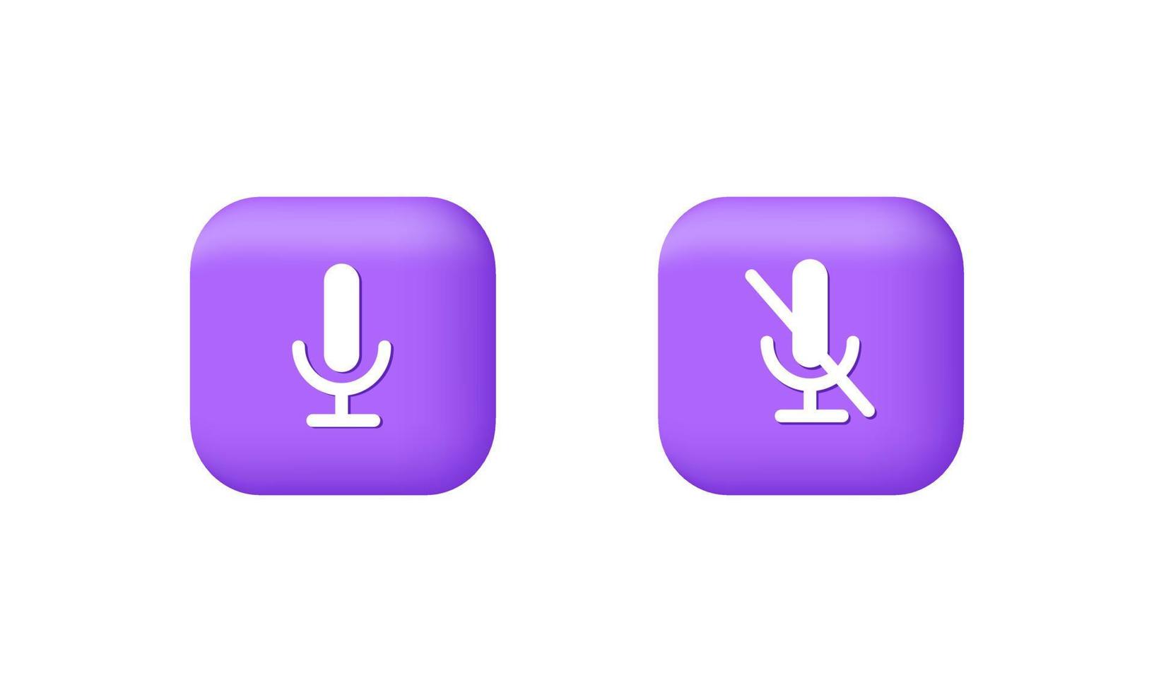 3d microphone mute mic icon vector isolated on 7166499 Vector Art at