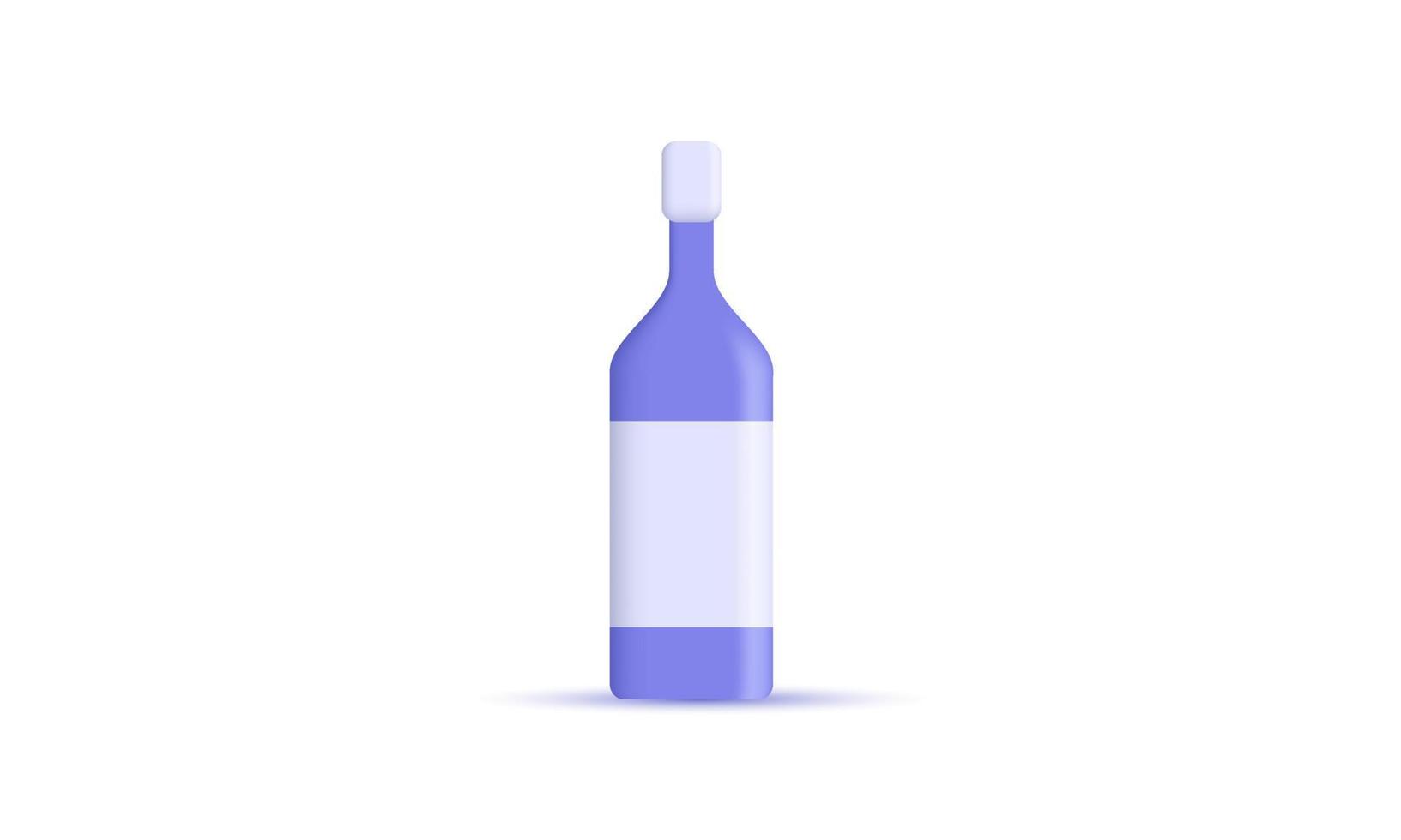 etiqueta de maqueta de botella de vector 3d