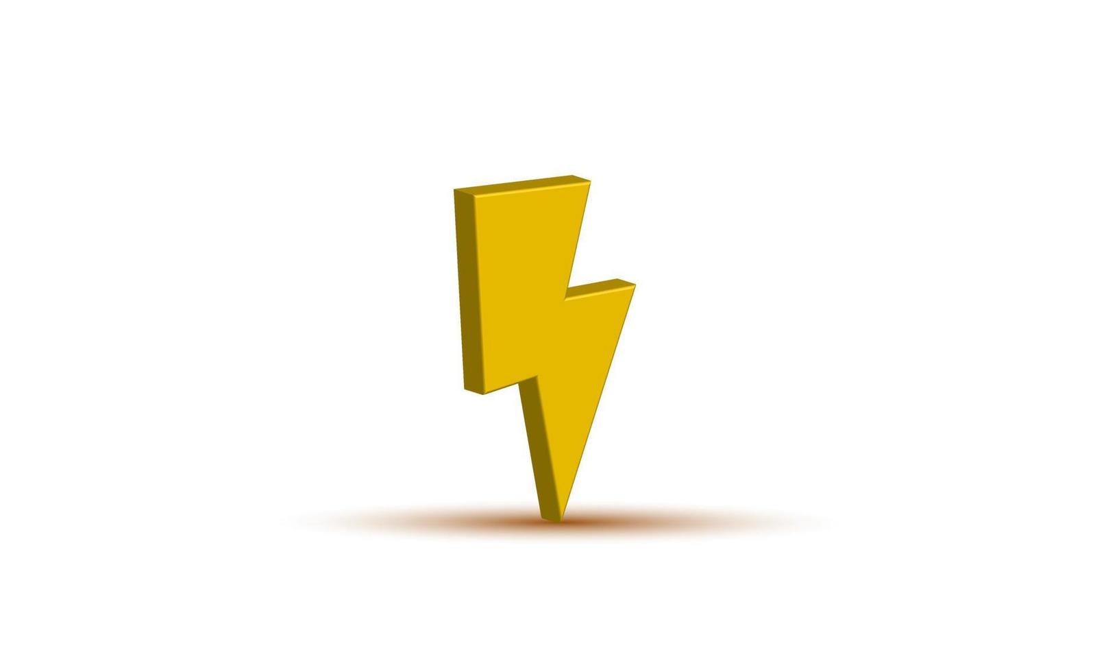 3d realistic lightning bolt vector on white background