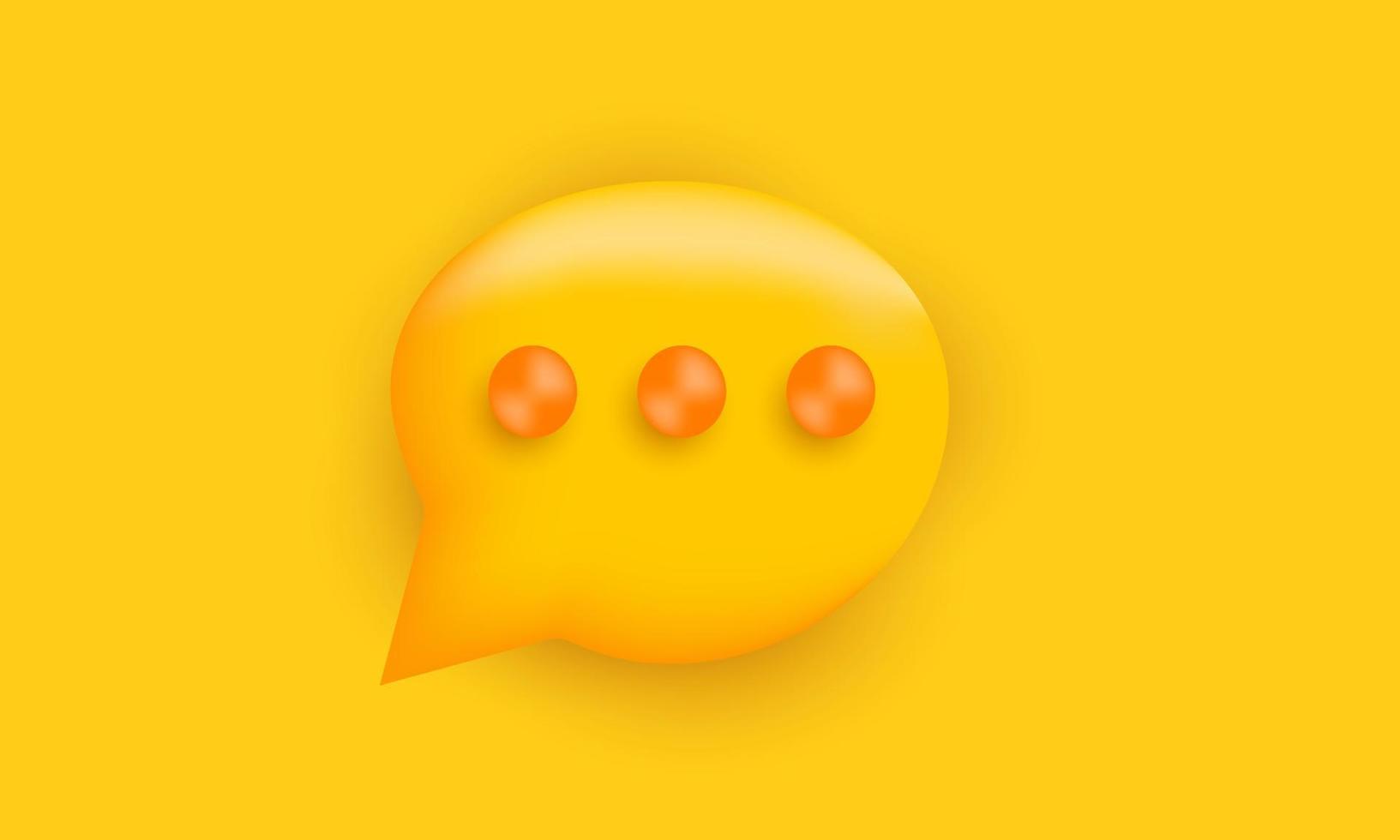 3d yellow glossy speech bubble illustration social on yellow background vector