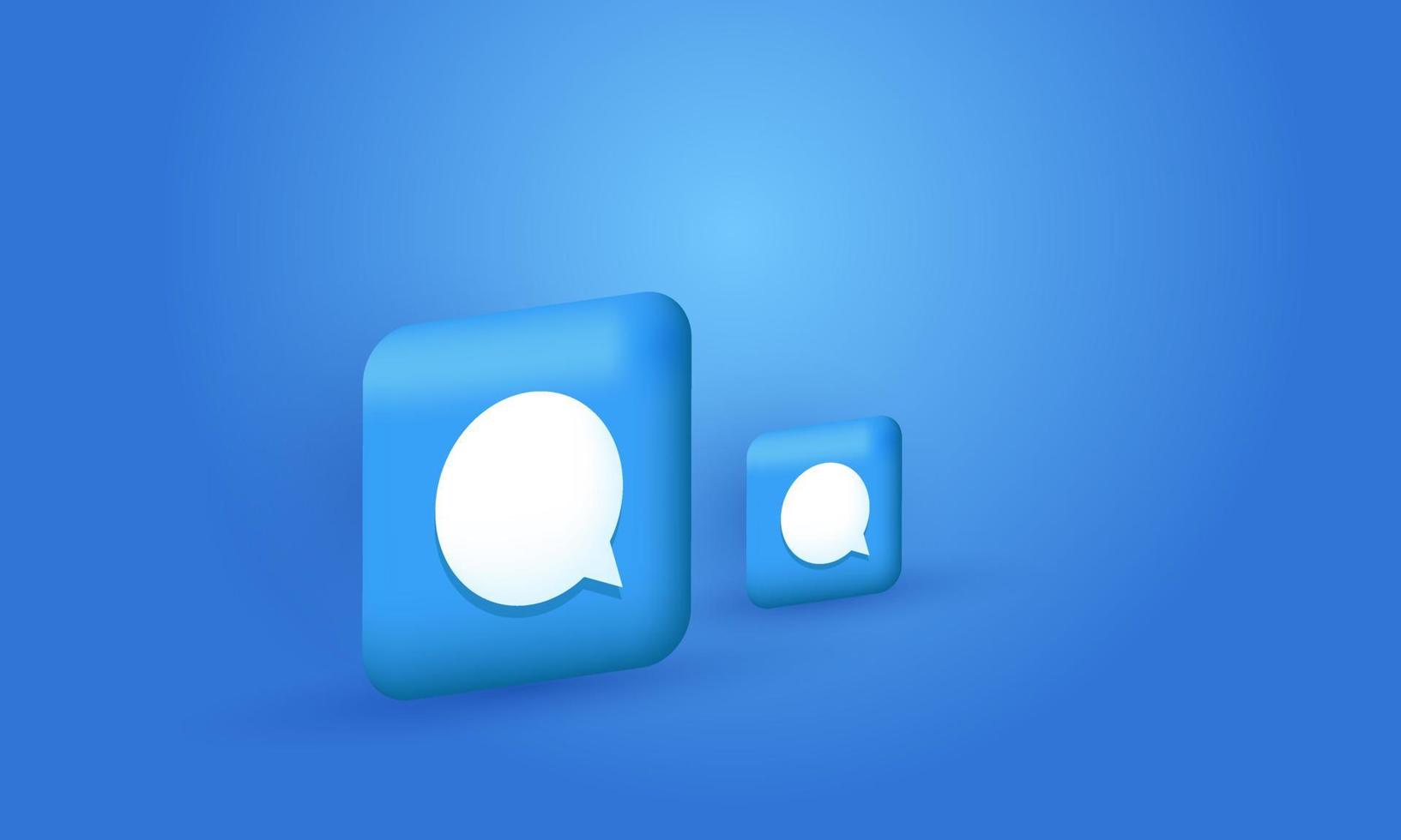 3d chat application logo background social media vector