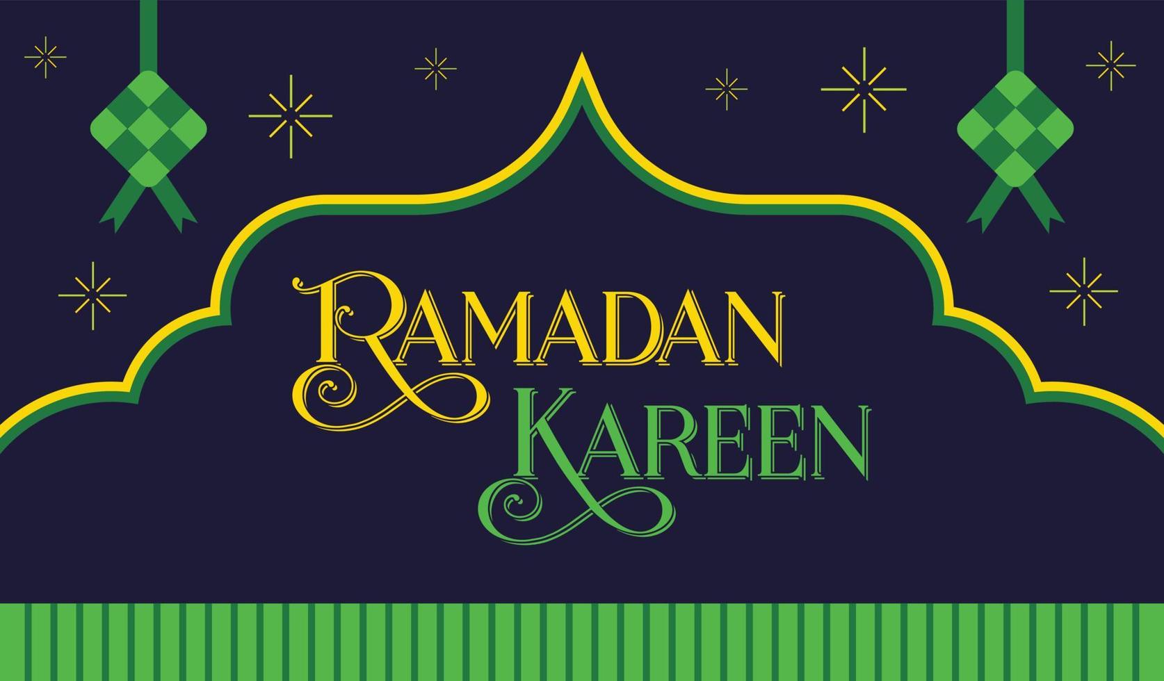 Ramadan kareem greeting with Islamic festival background vector