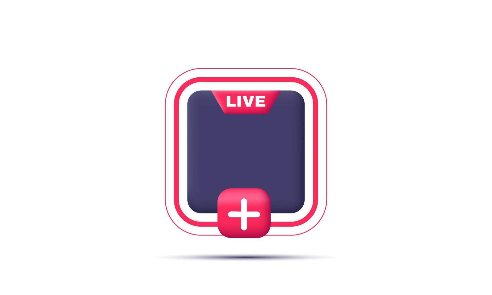 3d mockup avatar user streaming live isolated on vector