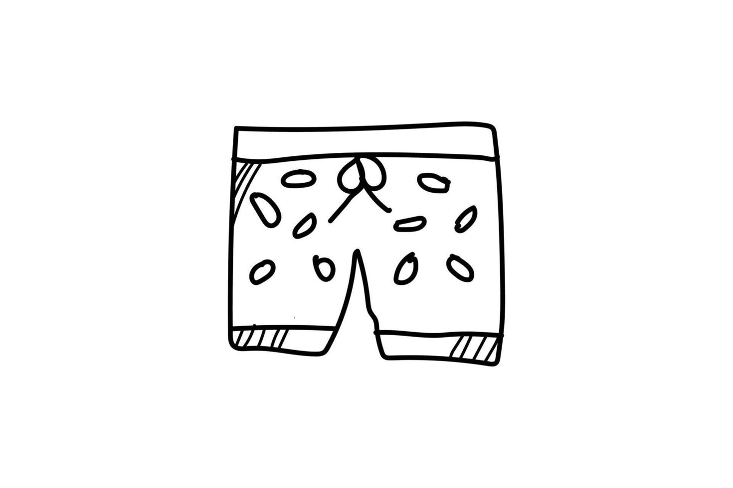 lindo doodle pantalones lne art icono de verano vector