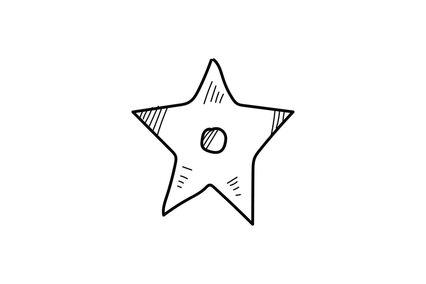 cute doodle star icon sticker vector