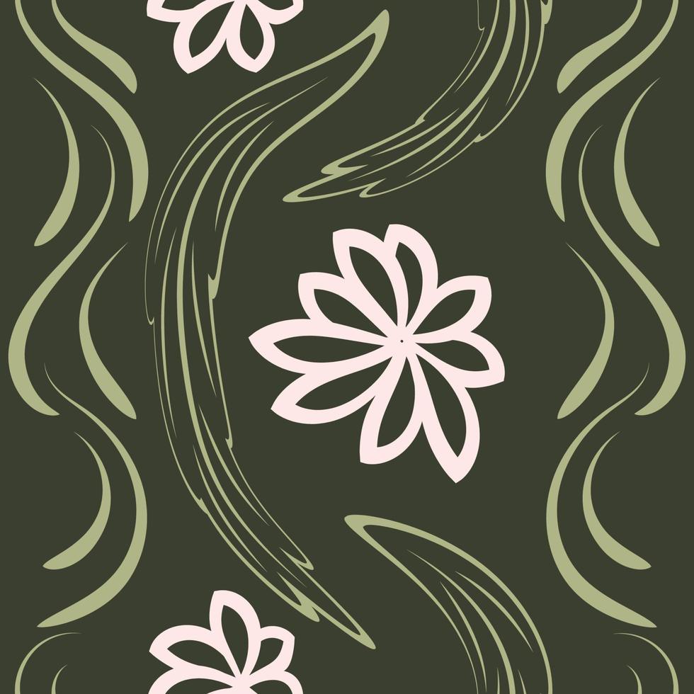 Folk flowers print Floral pattern Ethnic art vector