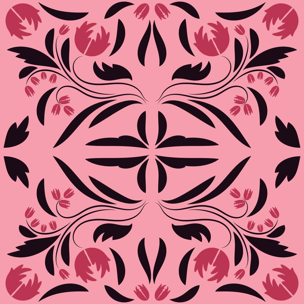 Folk flowers print Floral pattern Ethnic art vector
