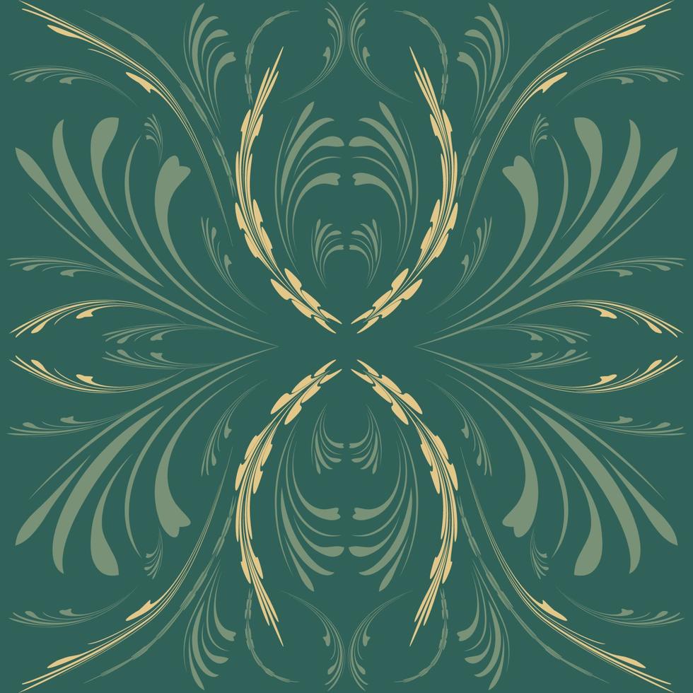 Floral folk damask pattern Fantasy flowers vector