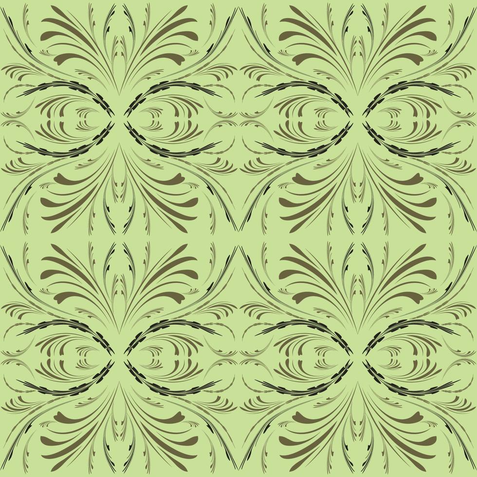 Floral folk damask pattern Fantasy flowers vector