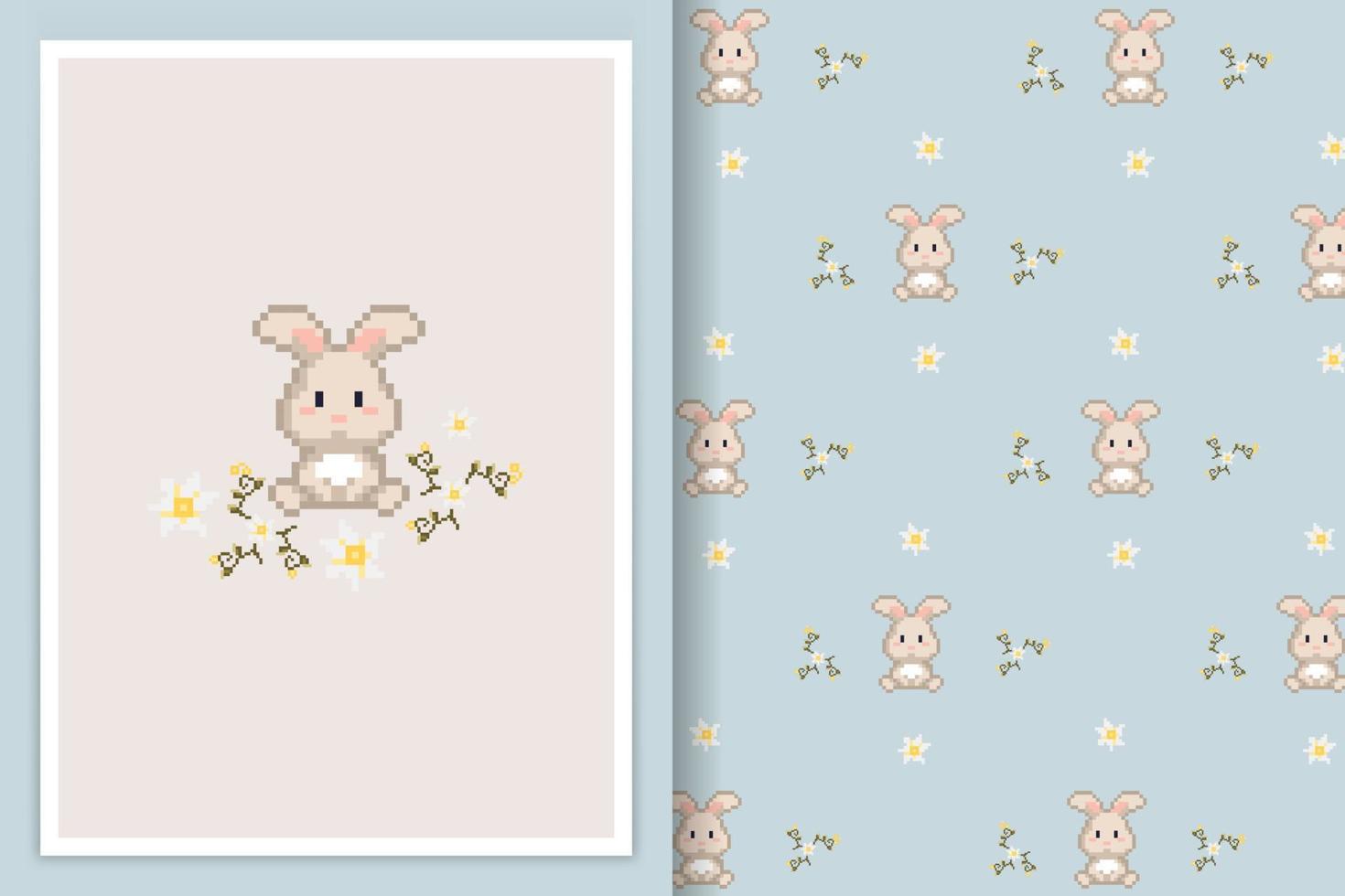 cute bunny pattern vector