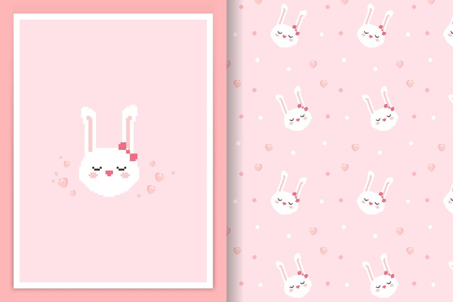 bunny pattern with card vector