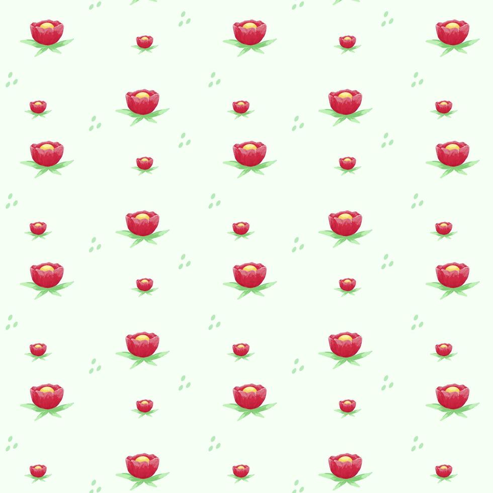 pattern with red flowers vector