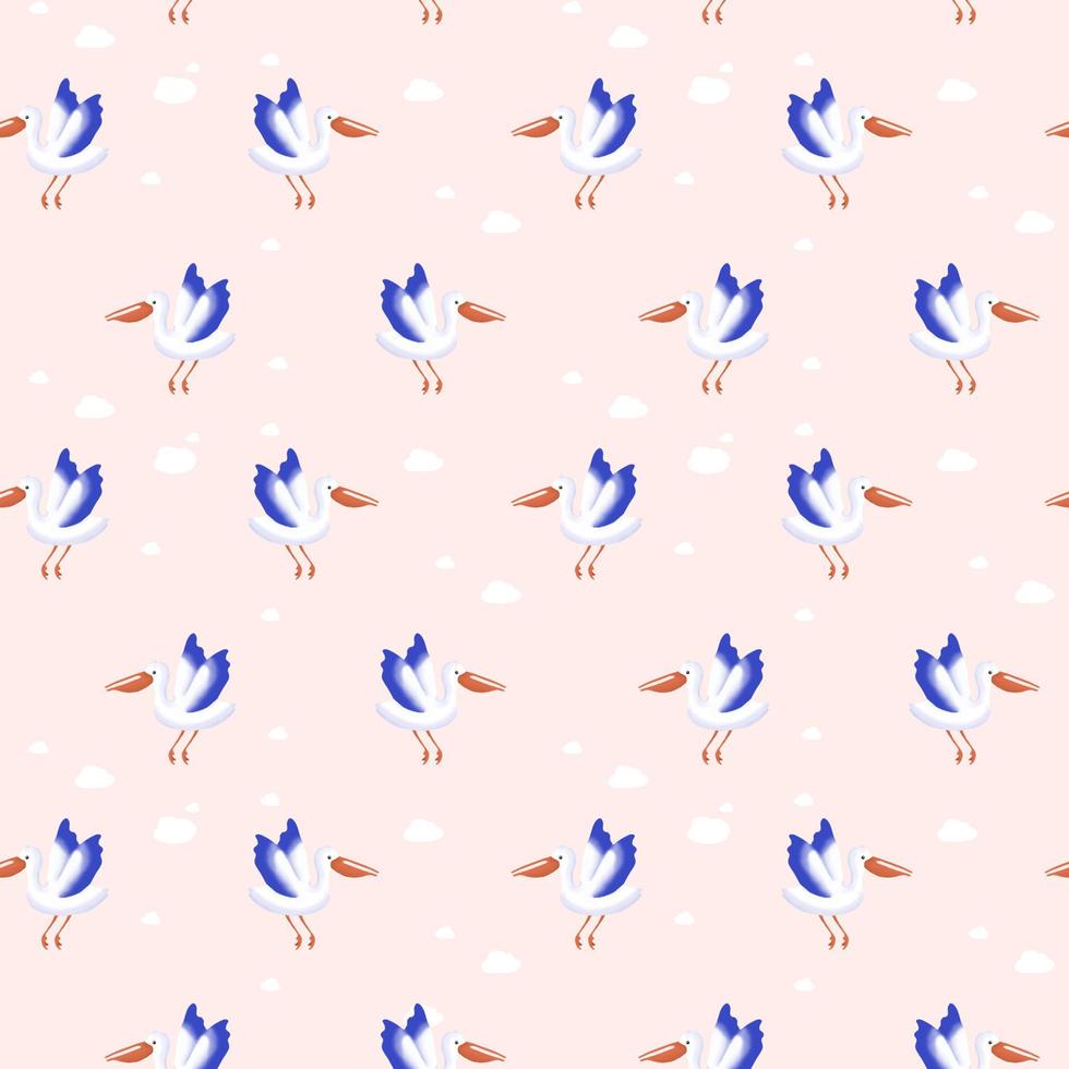 pelican pattern painting vector