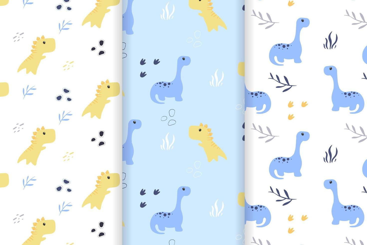 cute dinosaur pattern background vector