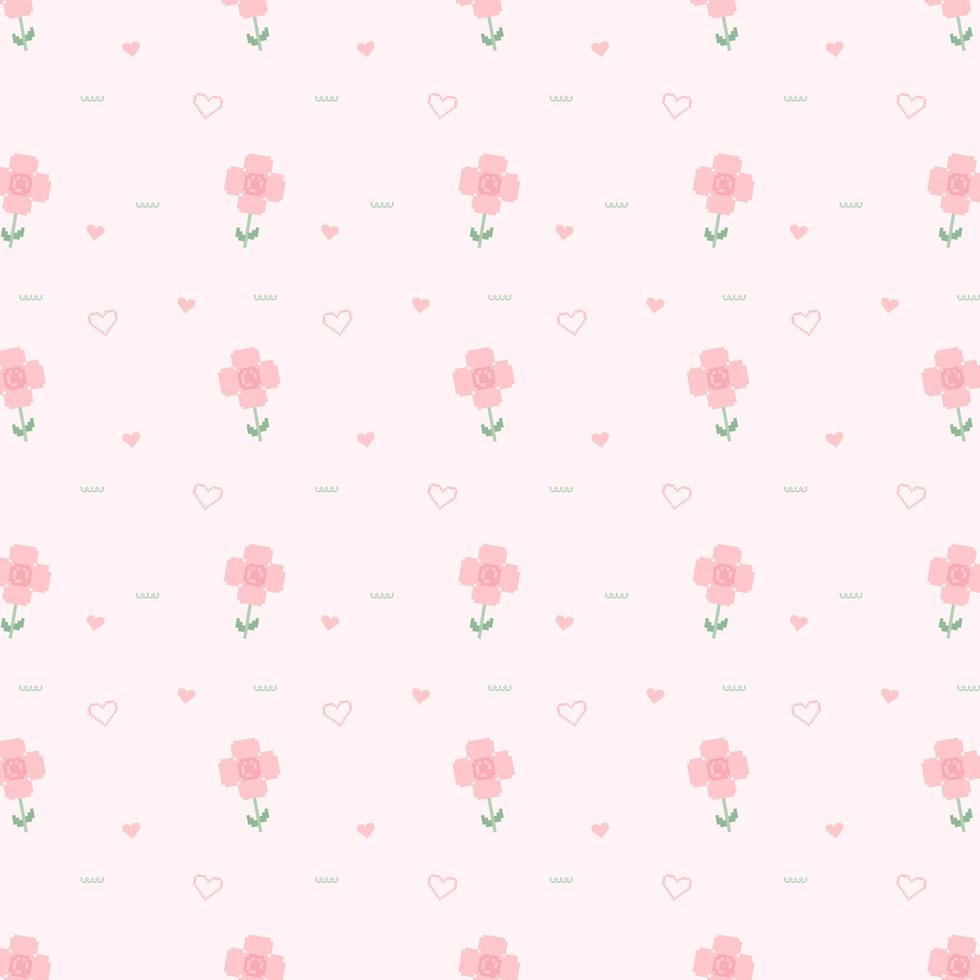 pattern with pink flowers vector