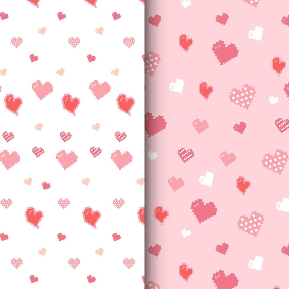 pattern with pink hearts vector