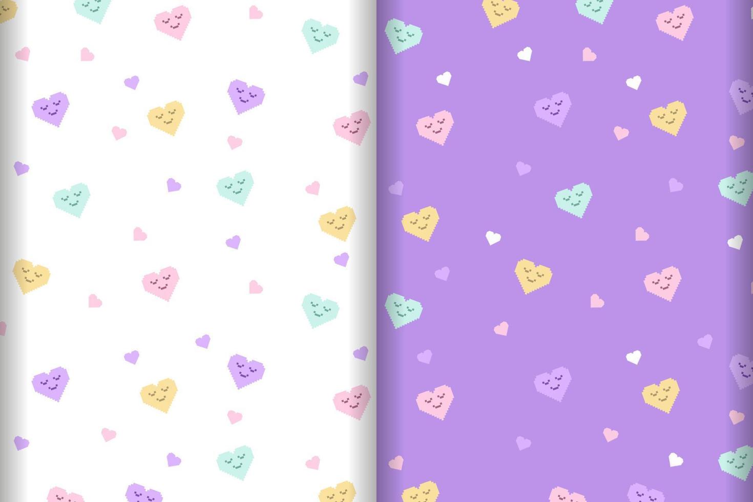 pattern with hearts pixel art vector