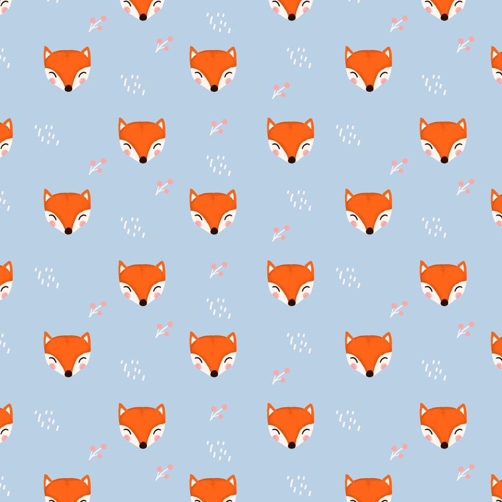 cute fox  pattern background vector