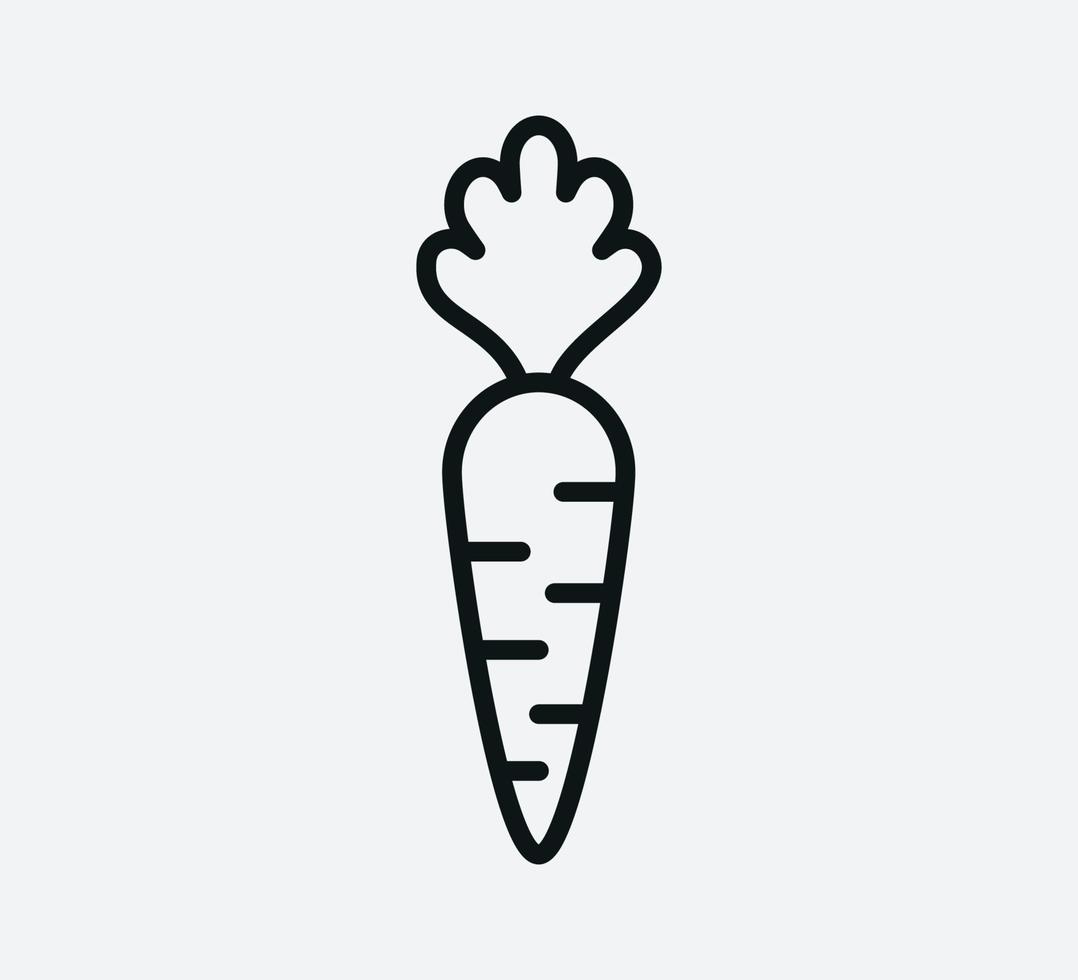 estilo plano de vector de icono de zanahoria
