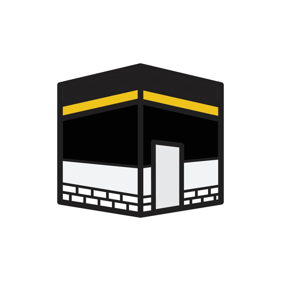 la meca kaaba icono vector logo plantilla de diseño