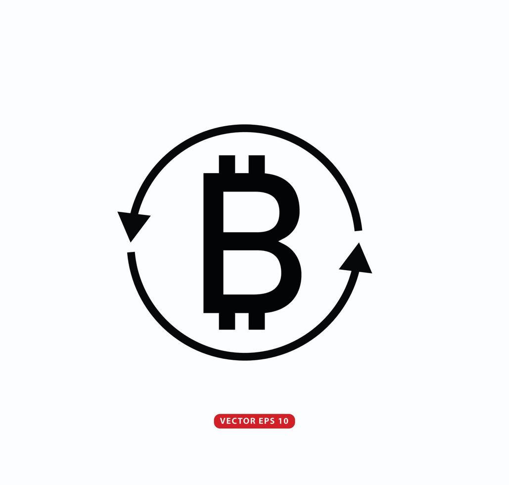 Crypto currency Bitcoin icon vector logo template