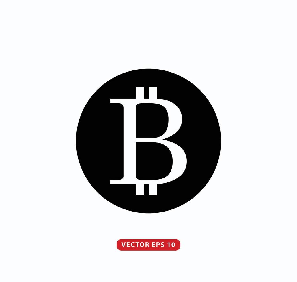 Crypto currency Bitcoin icon vector logo template