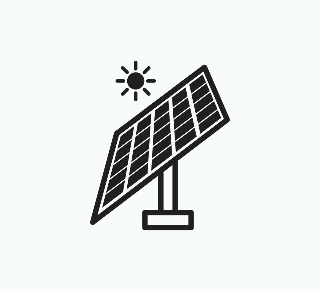 solar cell icon vector logo design template