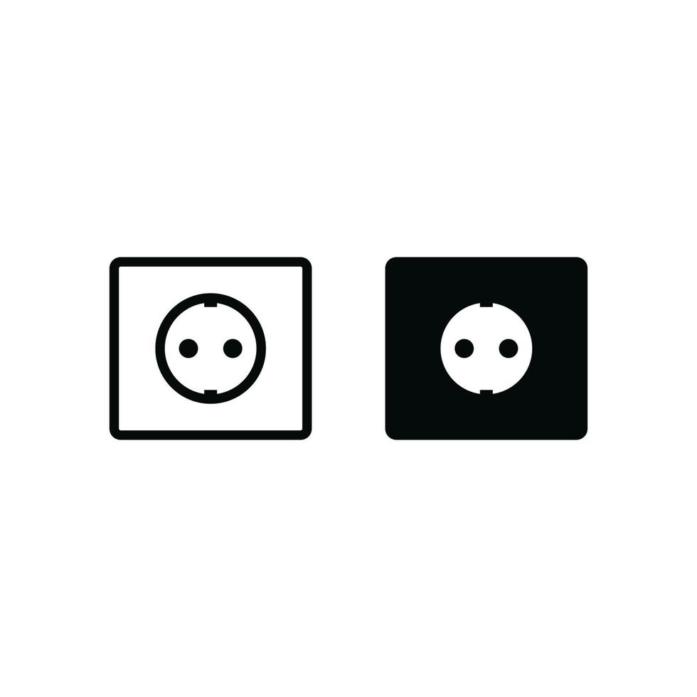 Plug and socket icon vector logo design template