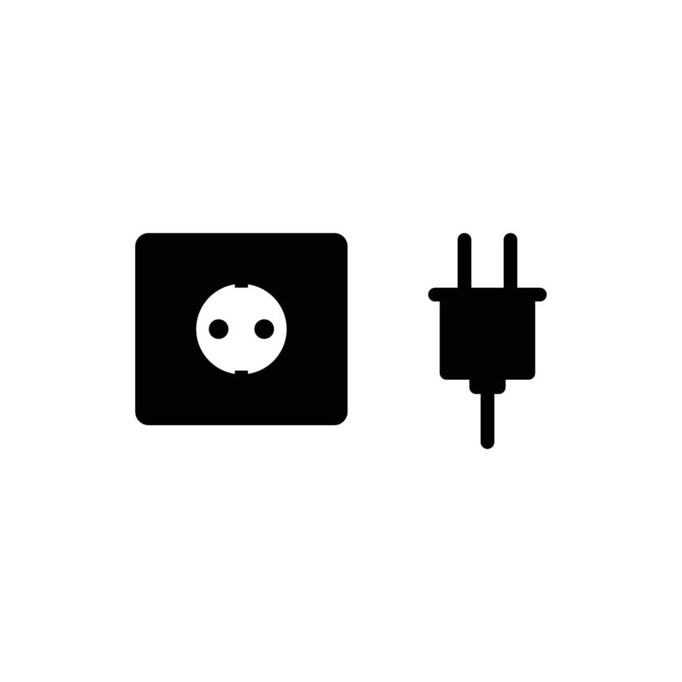 Plug and socket icon vector logo design template