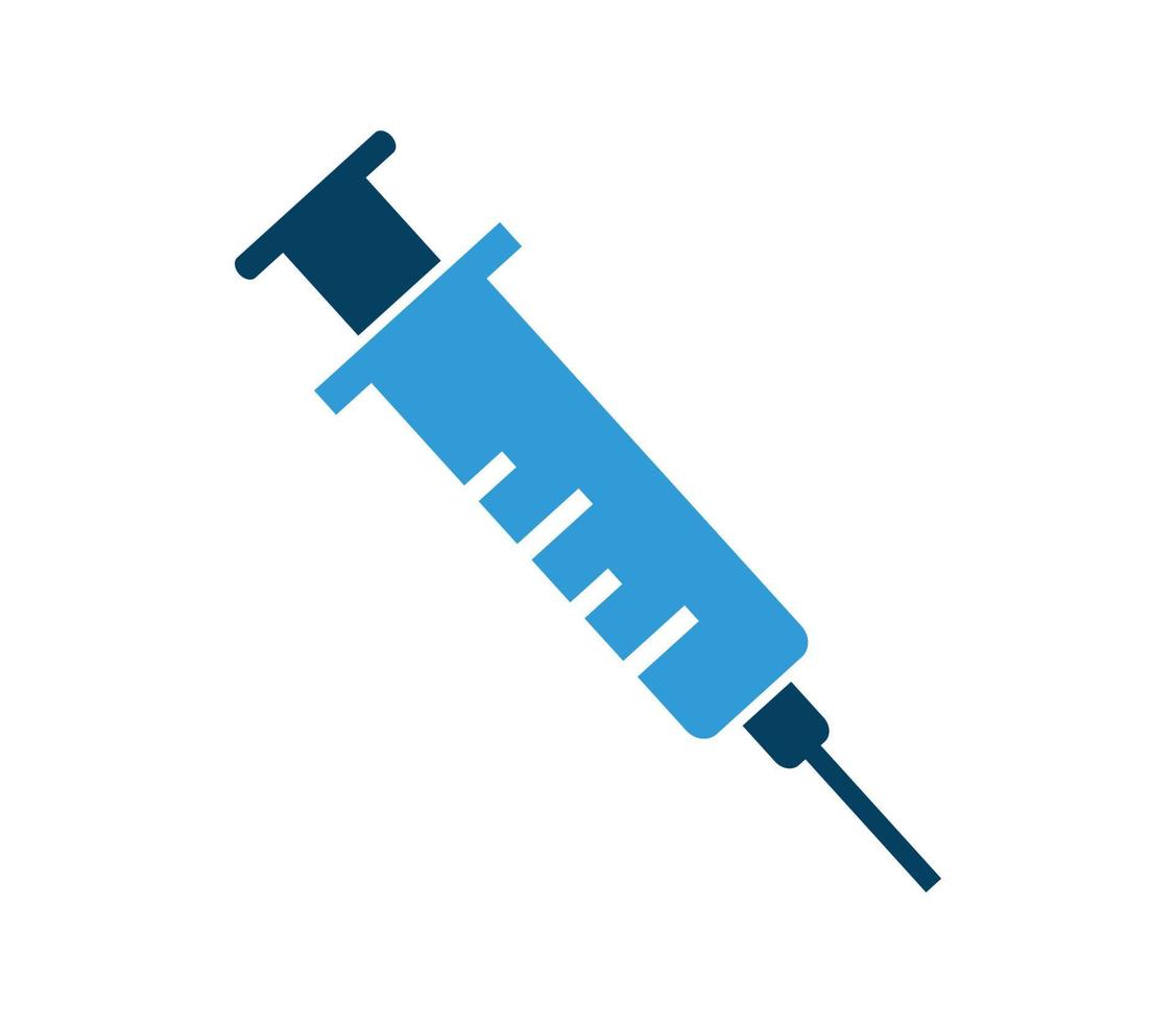 Syringe and vaccine icon flat style illustration vector