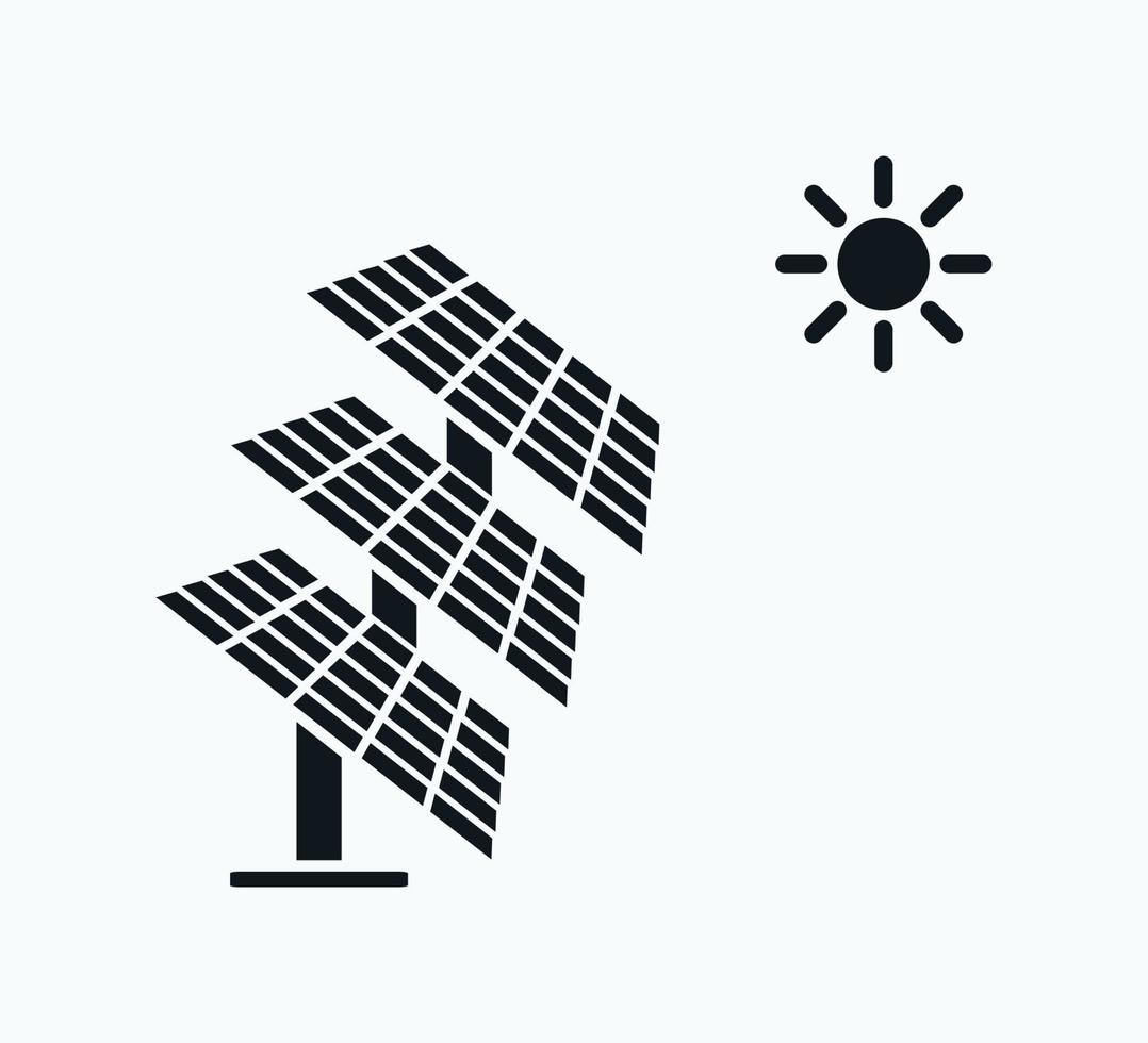 solar cell icon vector logo design template