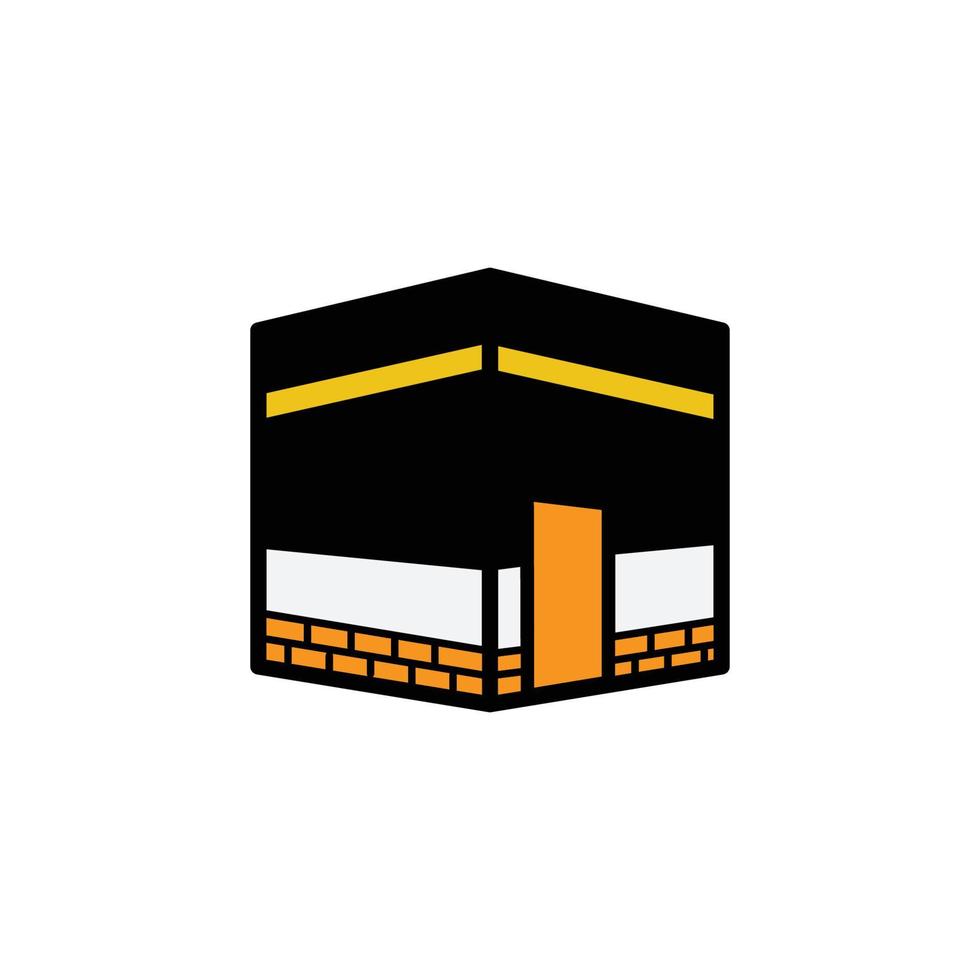 la meca kaaba icono vector logo plantilla de diseño