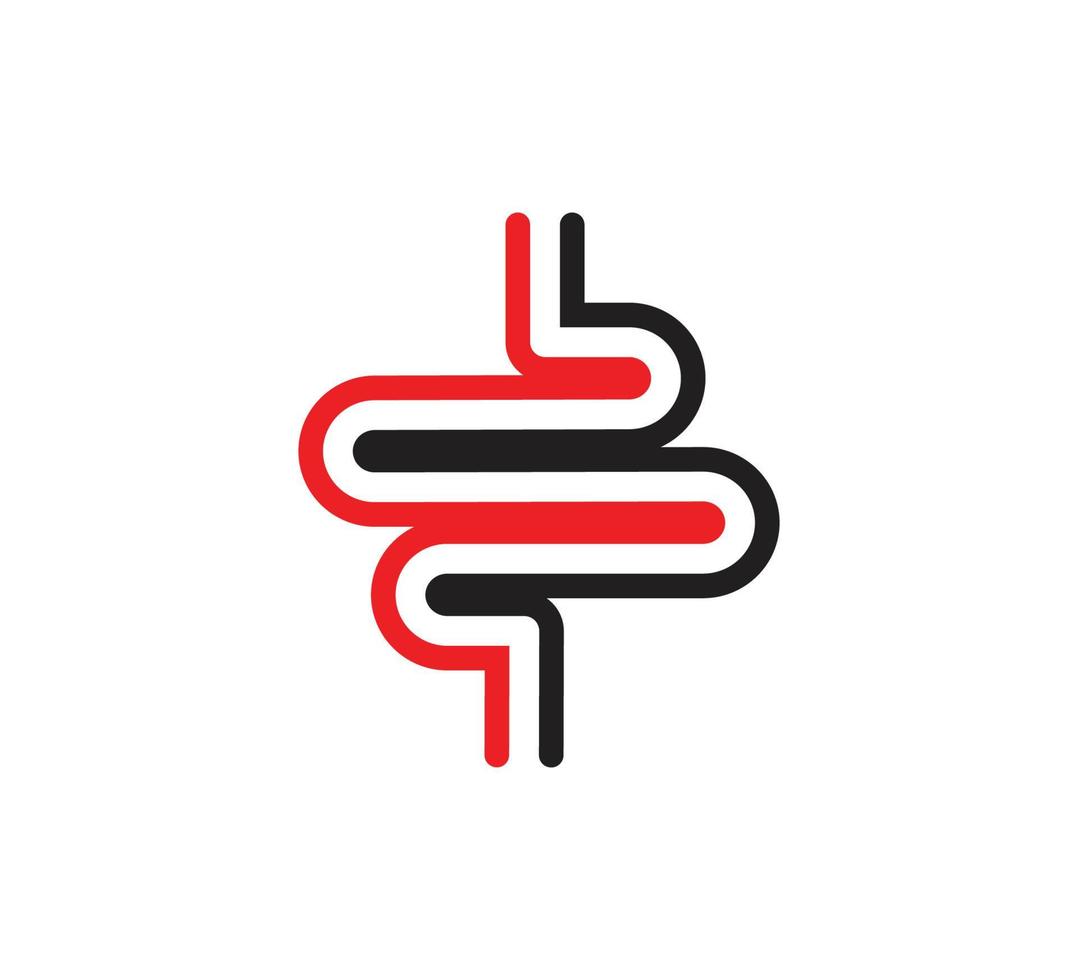 Intestine icon vector logo design template
