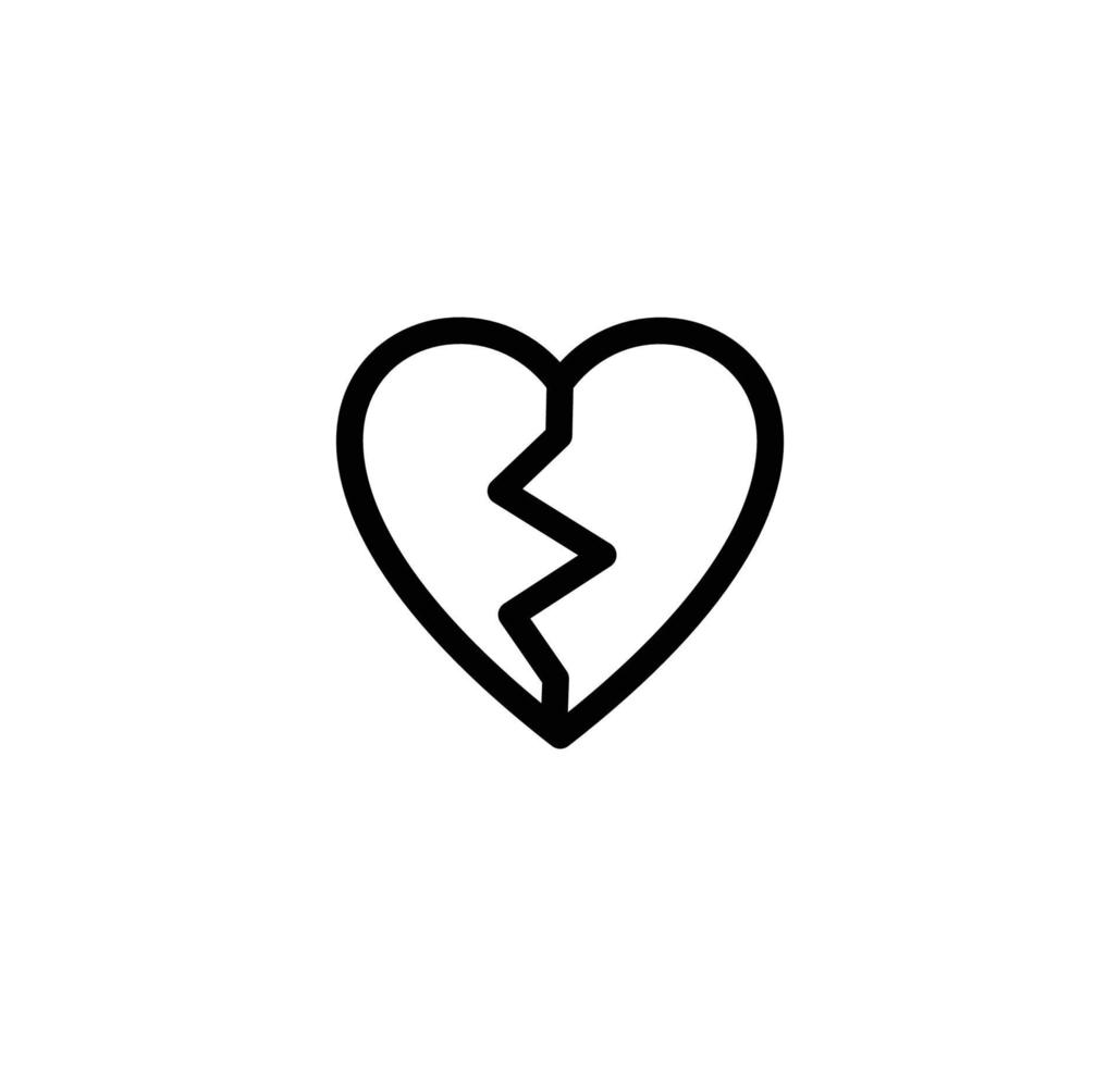 Broken heart icon vector logo design template