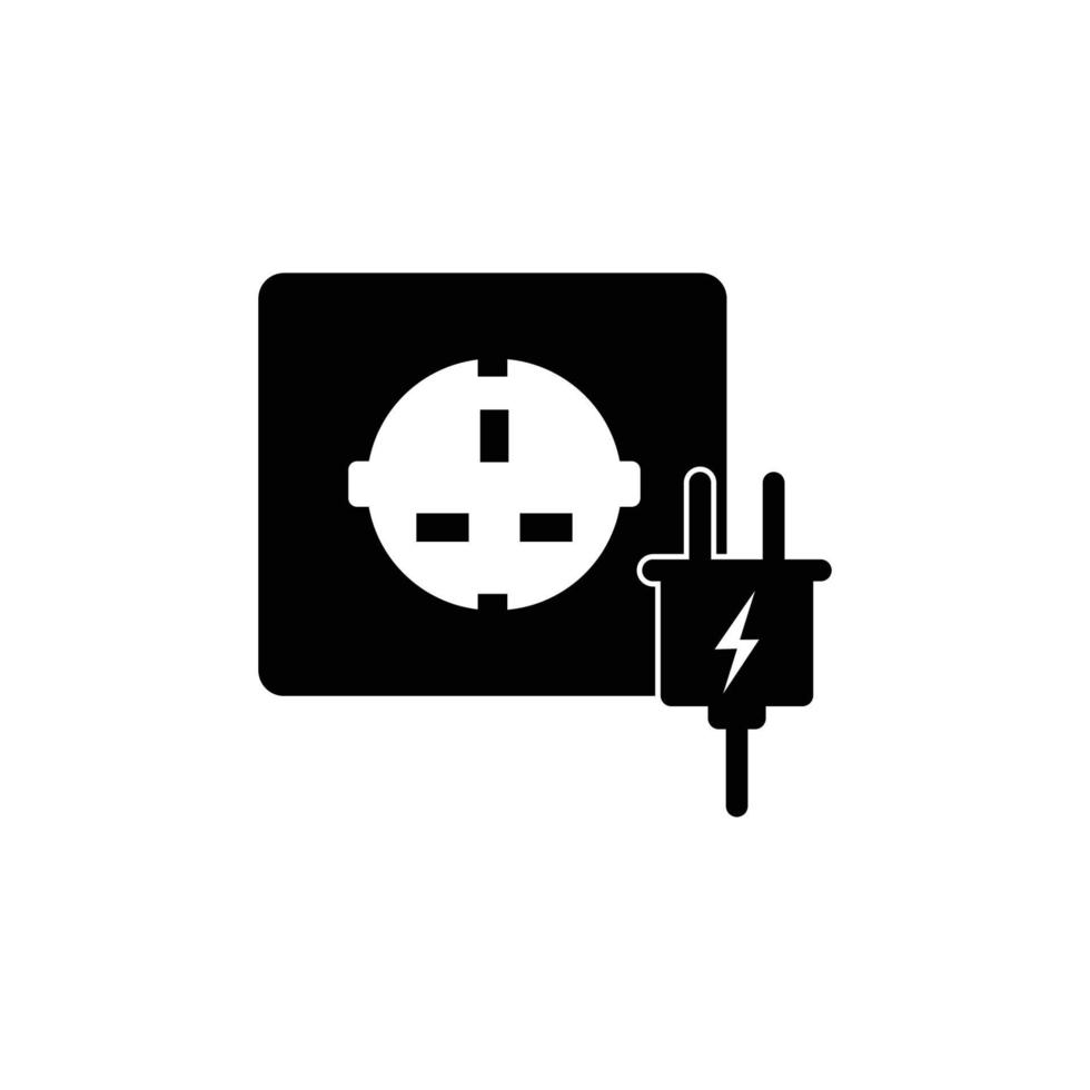 Plug and socket icon vector logo design template