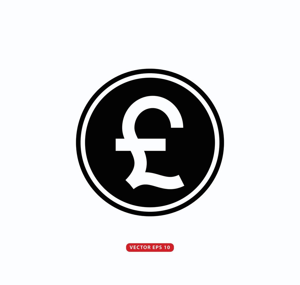 Pound sterling icon vector logo template flat style