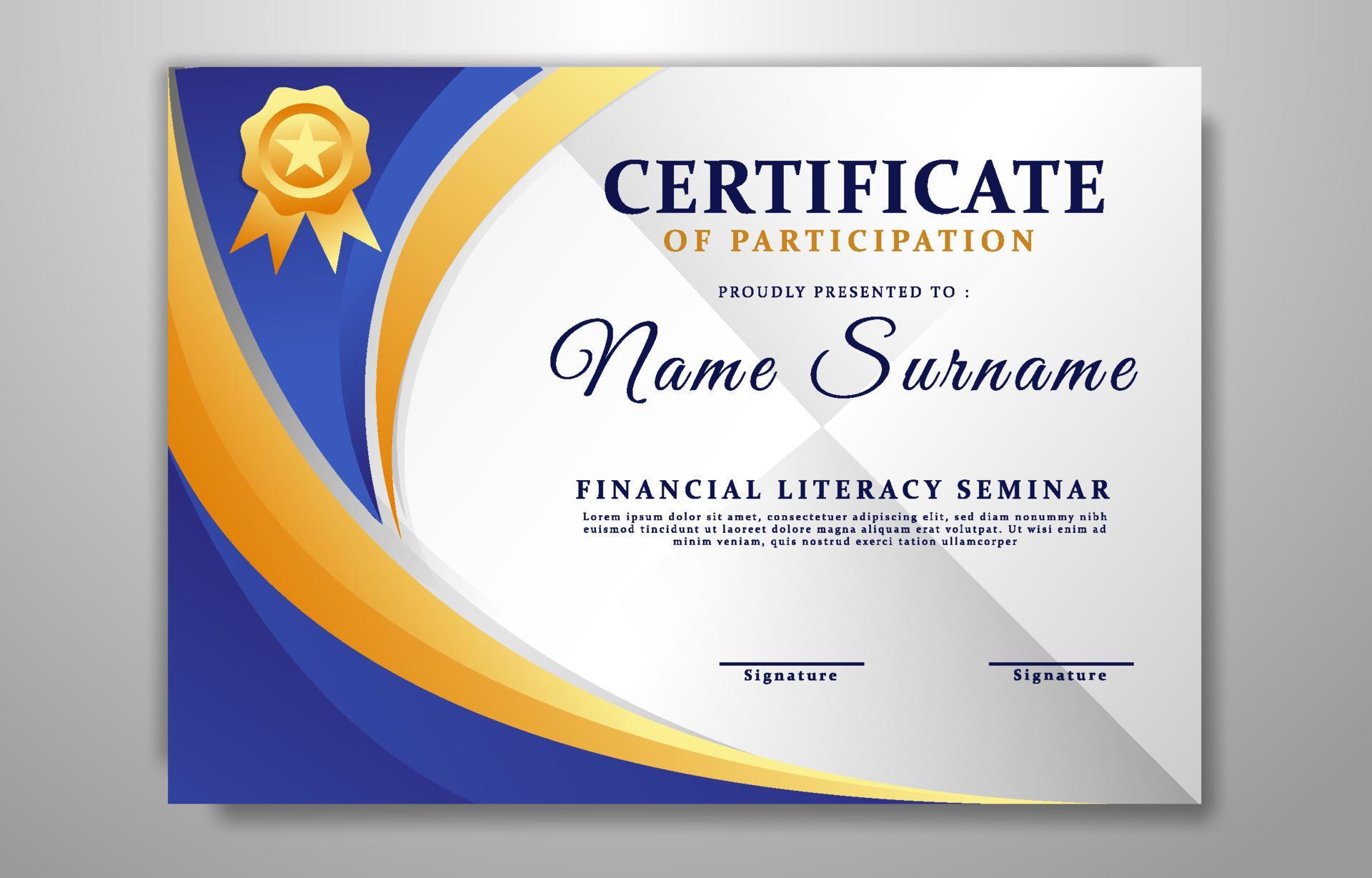 Certificate Seminar Appreciation Template 7166999 Vector Art at Vecteezy