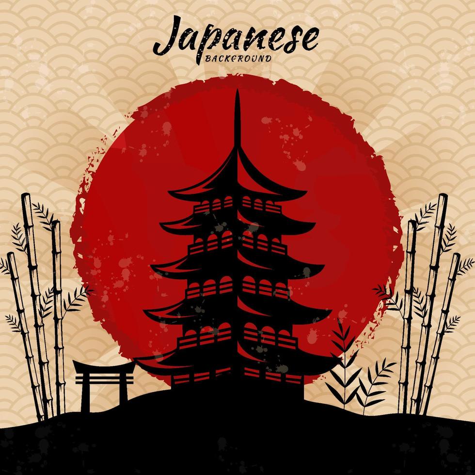 fondo de elemento japonés vector