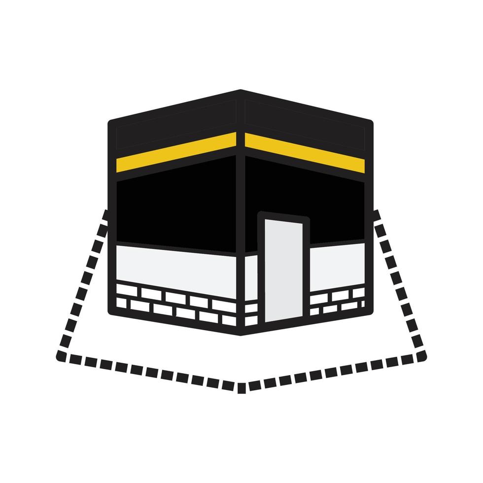 la meca kaaba icono vector logo plantilla de diseño