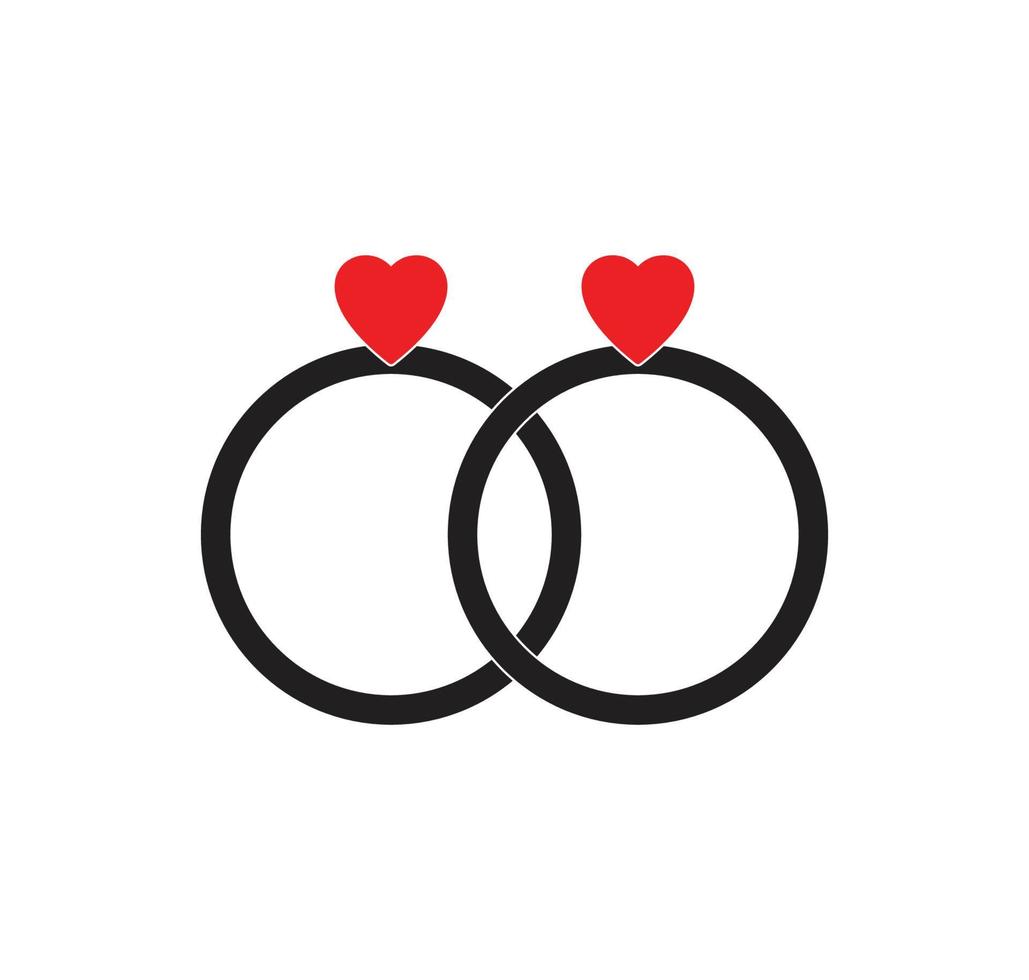 anillo amor icono vector logo diseño estilo plano