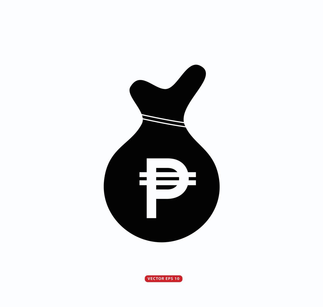 plantilla de diseño de logotipo de vector de icono de bolsa de dinero