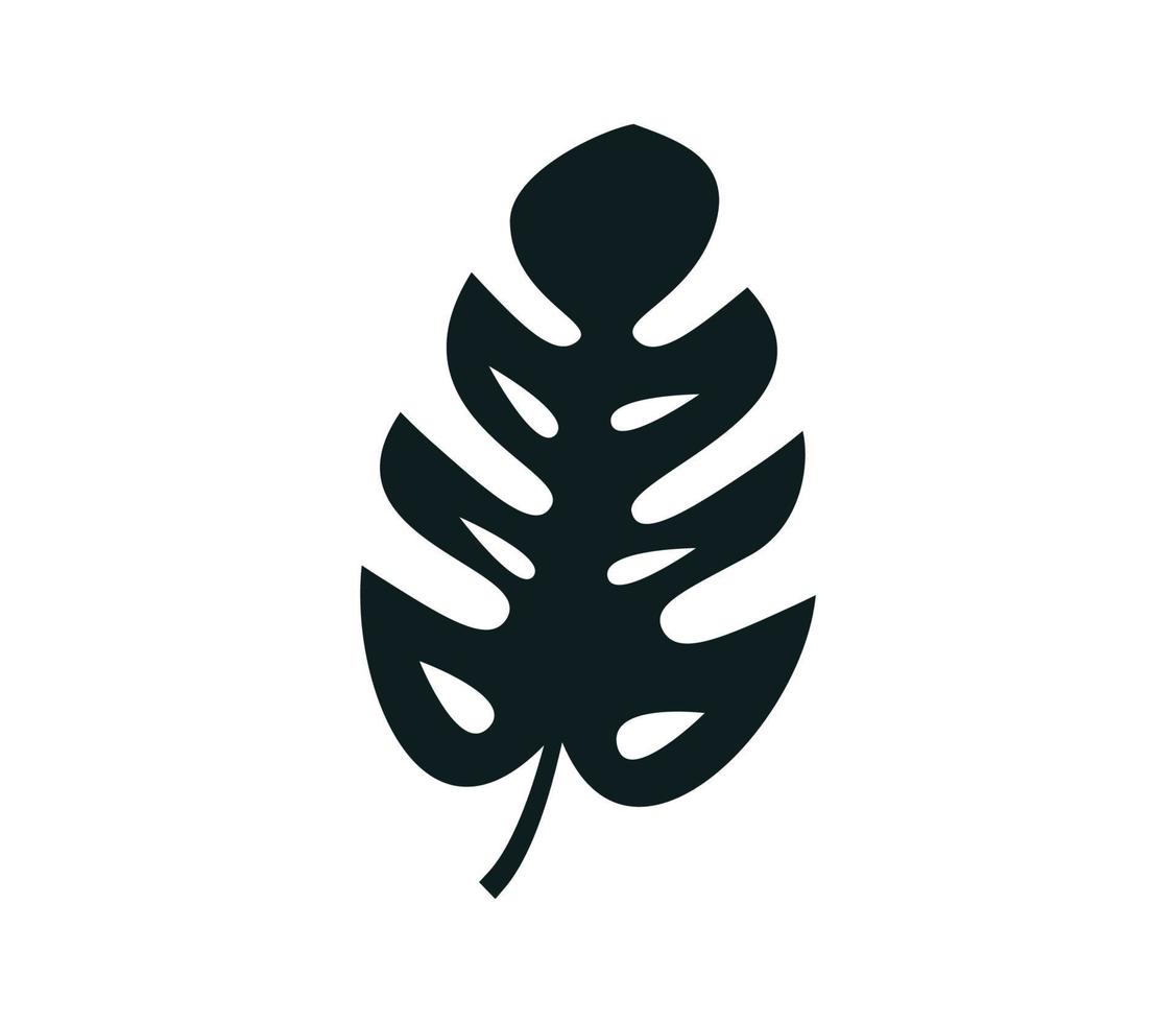 Monstera leaf icon vector flat style