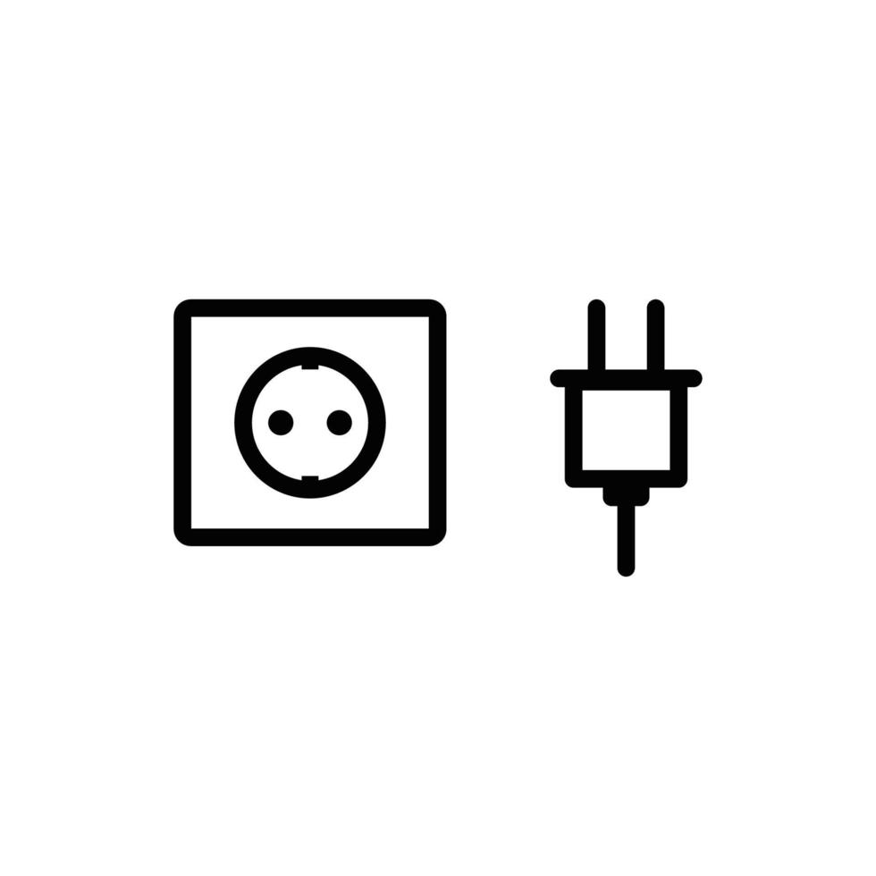Plug and socket icon vector logo design template