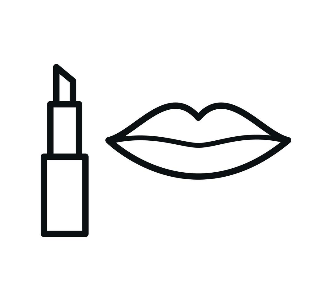 lápiz labial icono vector logo diseño estilo plano