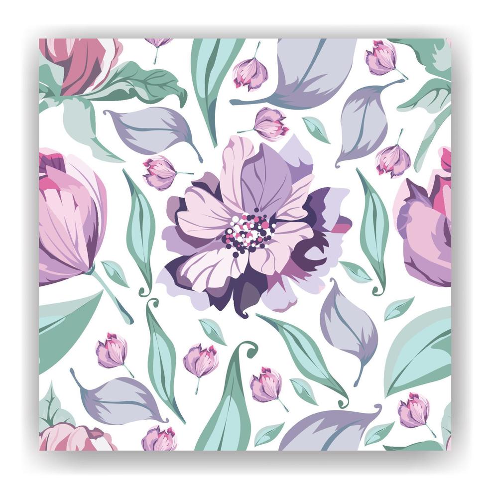 Romantic floral background pattern vector