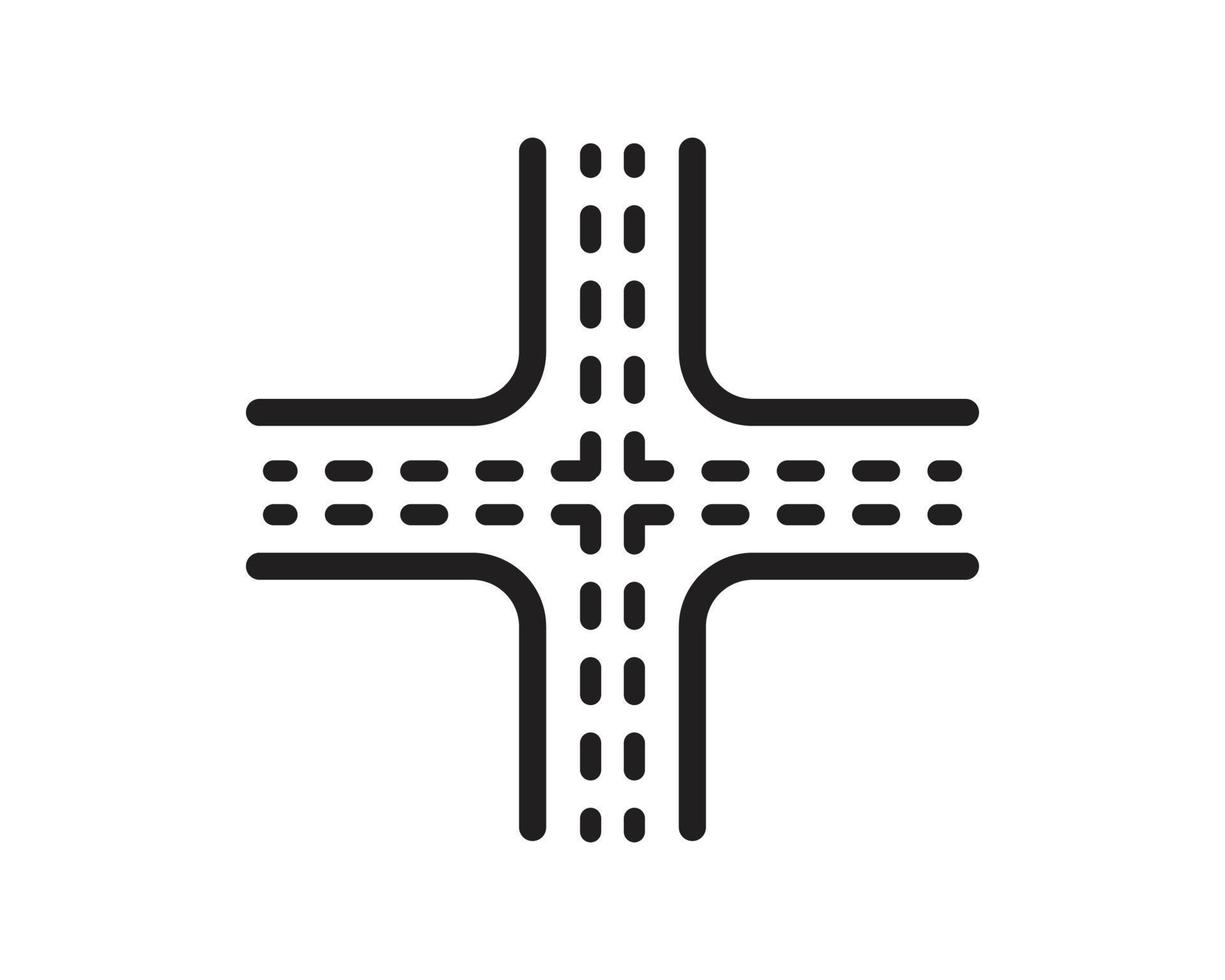 estilo plano de diseño de icono de cruce de carretera vector