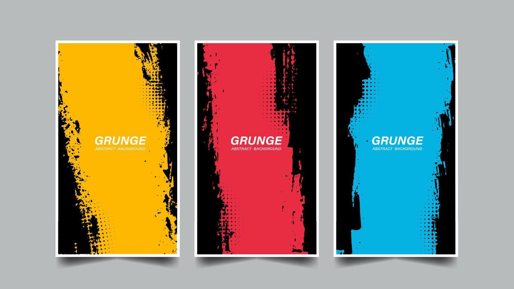 Set of abstract grunge background vector