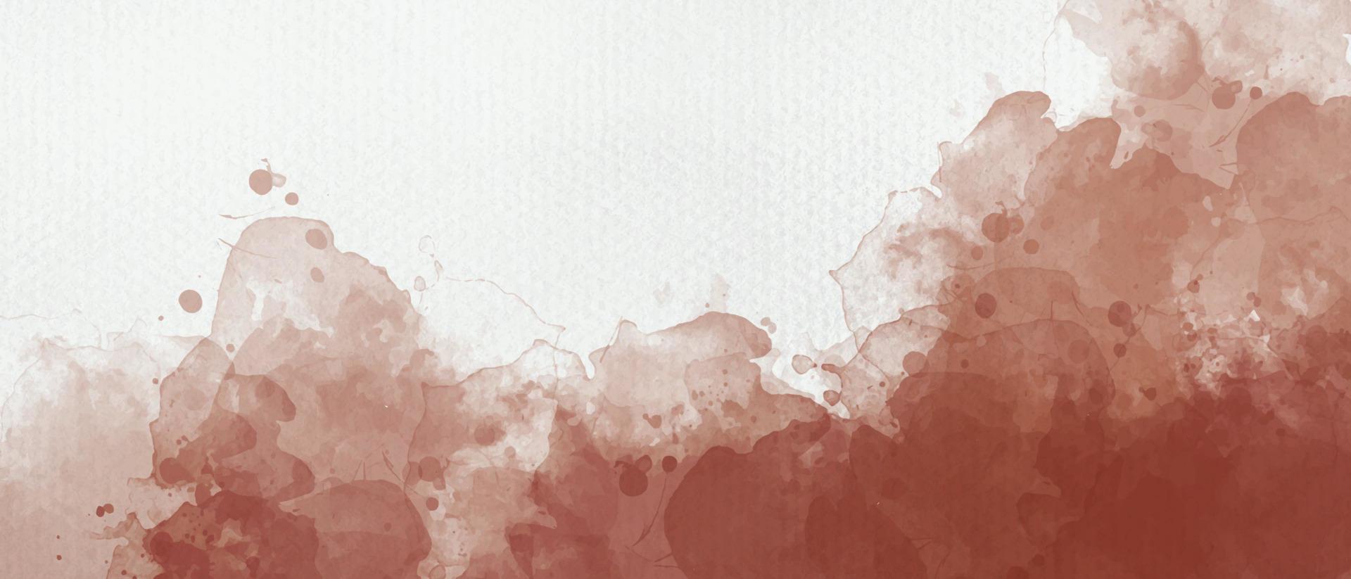 Hand painted brown and white color with watercolor texture abstract background vector